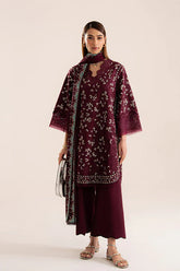 SUMMER-3PC LAWN LASER WORK EMBROIDERED SHIRT WITH KHADDI NET EMBROIDERED DUPATTA AND TROUSER-4666