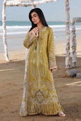 SUMMER-3PC LAWN CHIKENKARI EMBROIDERED SHIRT WITH CHIFFOON PRINT DUPATTA AND EMB TROUSER-4758