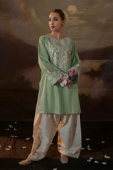 SUMMER-2PC LAWN EMBROIDERED SHIRT WITH LAWN EMBROIDERED TROUSER-85