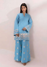 SUMMER-2PC LAWN EMBROIDERED SHIRT WITH EMBROIDERED TROUSER-52