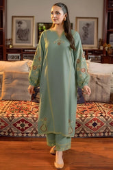 SUMMER-2PC LAWN EMBROIDERED SHIRT WITH EMB TROUSER-38