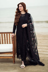 WINTER-3PC DHANAK LASER WORK EMBROIDERED SHIRT WITH MONARK PRINTED EMB DUPATTA & TROUSER-4119