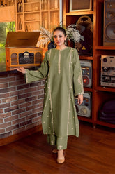 URGE-2PC LAWN SEQUIN EMBROIDERED SHIRT WITH EMB TROUSER-89
