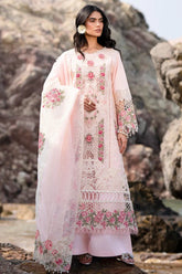 SUMMER-3PC LAWN LASER WORK EMBROIDERED SHIRT WITH KHAADI NET EMBROIDERED DUPATTA AND TROUSER-4762