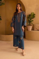SUMMER-2PC LAWN EMBROIDERED SHIRT WITH EMB TROUSER-90