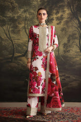 WINTER-3PC SHAMOZE SILK PRINTED EMBROIDERED SHIRT WITH SOFT SILK PRINTED EMB DUPATTA & EMB TROUSER-1722