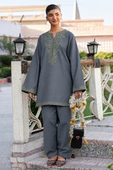 WINTER-2PIECE DHANAK EMBROIDERED SHIRT WITH DHANAK TROUSER-15146