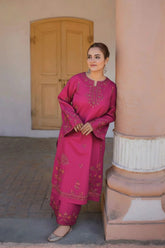 SUMMER-2PC LAWN EMBROIDERED SHIRT WITH EMB TROUSER-25