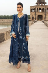 WINTER-3PC DHANAK EMBROIDERED SHIRT WITH CHIFFON EMBROIDERED DUPATTA AND EMB TROUSER-5156