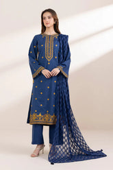 SUMMER-3PC LAWN EMBROIDERED SHIRT WITH COTTON NET DUPATTA & TROUSER-3790