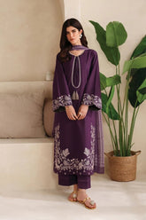 WINTER-3PC DHANAK EMBROIDERED SHIRT WITH WOOL PRINTED SHAWL & TROUSER-5101