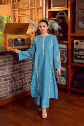 URGE-2PC LAWN SEQUIN EMBROIDERED SHIRT WITH EMB TROUSER-88