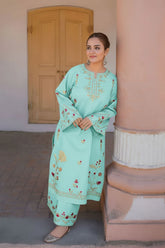 SUMMER-2PC LAWN EMBROIDERED SHIRT WITH EMB TROUSER-23