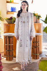 SUMMER-3PC LAWN EMBROIDERED SHIRT WITH CHIFFOON EMBROIDERED PRINT DUPATTA AND EMB TROUSER-4652