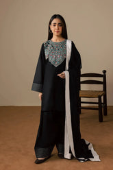 WINTER-3PC DHANAK EMBROIDERED SHIRT WITH DHANAK SHAWL AND TROUSER-5200
