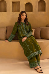 SUMMER-2PC LAWN SEQUIN EMBROIDERED SHIRT WITH LAWN SEQUIN EMBROIDERED TROUSER-34
