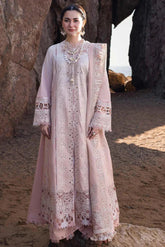 SUMMER-3PC LAWN LASERCUTWORK EMBROIDERED SHIRT WITH KHAADI NET EMBROIDERED DUPATTA AND TROUSER-4726