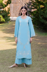 SUMMER-2PC LAWN EMBROIDERED SHIRT WITH TROUSER-100