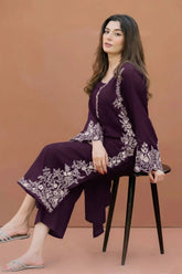 SUMMER-2PC LAWN EMBROIDERED SHIRT WITH LAWN TROUSER-27