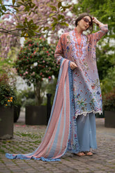 WINTER-3PC KARANDI PRINTED EMBROIDERED SHIRT WITH KARANDI PRINTED DUPATTA AND TROUSER-2565