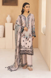 WINTER-3PC KARANDI PRINTED EMBROIDERED SHIRT WITH KARANDI PRINTED EMB SHAWL & PRINTED TROUSER-