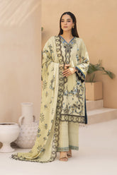 WINTER-3PC KARANDI PRINTED EMBROIDERED SHIRT WITH KARANDI PRINTED EMB SHAWL & PRINTED TROUSER-