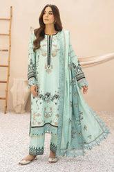 WINTER-3PC KARANDI PRINTED EMBROIDERED SHIRT WITH KARANDI PRINTED EMB SHAWL & PRINTED TROUSER-