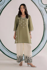 WINTER-2PIECE DHANAK EMBROIDERED SHIRT WITH DHANAK EMB TROUSER-15007