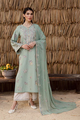 WINTER-3PC DHANAK EMBROIDERED SHIRT WITH DHANAK SHAWL AND EMB TROUSER-4347