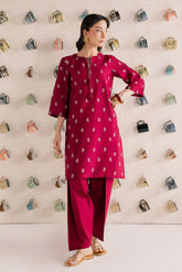 WINTER-2PIECE DHANAK EMBROIDERED SHIRT WITH DHANAK EMB SLEEVES-15009