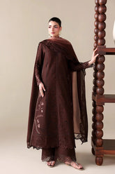 WINTER-3PC DHANAK EMBROIDERED SHIRT WITH WOOL PRINT EMBROIDERED SHAWL AND TROUSER -5176