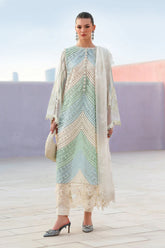SUMMER-3PC LAWN MULTIPLE SHADES CHIKAN EMBROIDERED SHIRT WITH SELF JACQUARD EMBROIDERED DUPATTA AND EMB TROUSER-4836