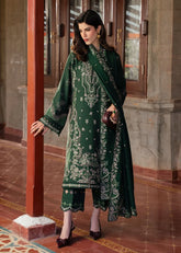 WINTER-3PC DHANAK EMBROIDERED SHIRT WITH DHANAK EMBROIDERED SHAWL AND EMB TROUSER-5044
