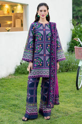 WINTER-3PC KHADDAR PRINTED SHIRT WITH KHADDAR PRINTED DUPATTA AND PRINTED TROUSER-2628