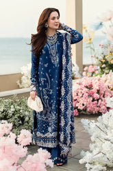 SUMMER-3PC LAWN EMBROIDERED SHIRT WITH KHADDI NET EMBROIDERED DUPATTA AND TROUSER-4608