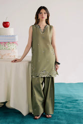 WINTER-2PIECE DHANAK EMBROIDERED SHIRT WITH DHANAK EMB TROUSER-15006