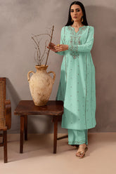 SUMMER-2PC LAWN EMBROIDERED SHIRT WITH EMB TROUSER-09