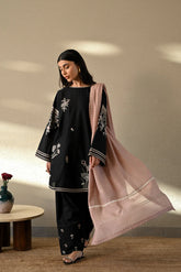 WINTER-3PC DHANAK EMBROIDERED SHIRT WITH MUNARK EMBROIDERED DUPATTA AND TROUSER-4406