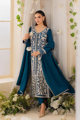 SUMMER-3PC LAWN EMBROIDERED SHIRT WITH BAMBER CHIFFON DUPATTA AND TROUSER-4728