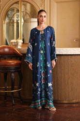 WINTER-2PC-SHAMOZE SILK PRINTED SHIRT WITH SILK TROUSER-9015