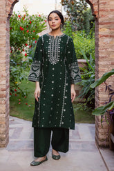 WINTER-2PIECE DHANAK EMBROIDERED SHIRT WITH DHANAK EMB SLEEVES-15002