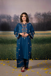 SUMMER-2PC LAWN EMBROIDRED SHIRT WITH LAWN EMBROIDRED TROUSER-3483