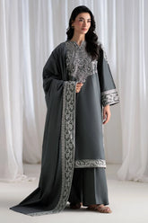 WINTER-3PC DHANAK EMBROIDERED SHIRT WITH DHANAK EMBROIDERED SHAWL AND TROUSER-5289 (Copy)