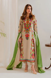 SUMMER-3PC LAWN EMBROIDERED SHIRT WITH CHIFFON TYE&DYE DUPATTA & TROUSER-4636