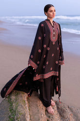 WINTER-3PC DHANAK EMBROIDERED SHIRT WITH DHANAK EMBROIDERED SHAWL AND TROUSER-4336
