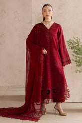 WINTER-3PC DHANAK EMBROIDERED SHIRT WITH DHANAK EMBROIDERED SHAWL AND TROUSER-5305