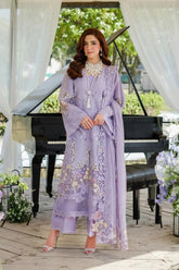 WINTER-3PC DHANAK EMBROIDERED SHIRT WITH KHADDI NET EMBROIDERED DUPATTA AND TROUSER-5114