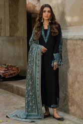 WINTER-3PC DHANAK EMBROIDERED SHIRT WITH WOOL PRINTED SHAWL & TROUSER-5033