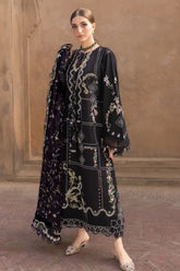 WINTER-3PC DHANAK EMBROIDERED SHIRT WITH WOOL PRINTED EMB SHAWL AND TROUSER-5148
