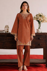 WINTER-2PIECE DHANAK EMBROIDERED SHIRT WITH DHANAK TROUSER-15069